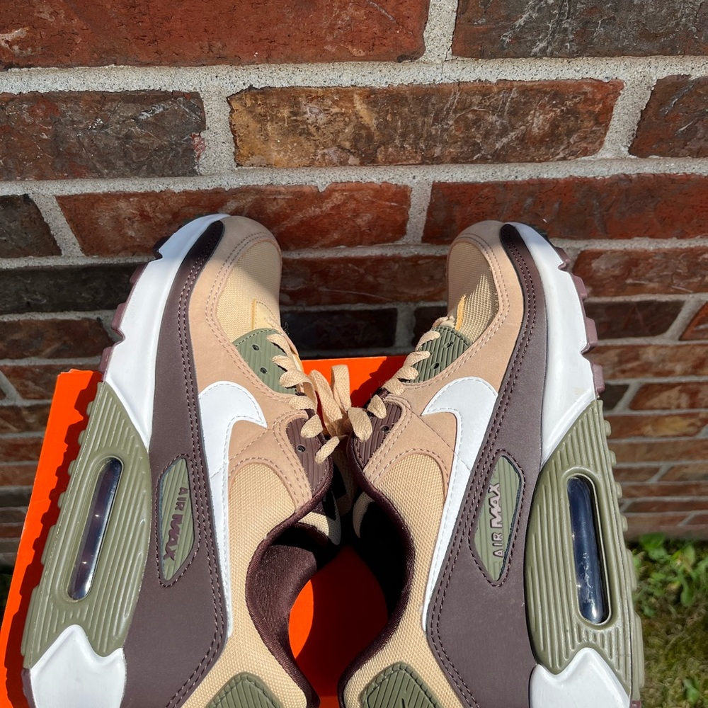 Nike Air Max 90 in Tan, Brown, and Olive - Picture 10 of 10